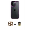 MARSİLYAN™- iPhone 16 Pro Max Kılıf Akış Çizgi Koleksiyonu - Siyah Buffer Cam Ekran Koruyucu + Pers Alüminyum Kamera Lens - CLTM