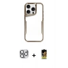 MARSİLYAN™- iPhone 16 Pro Max Kılıf Akış Çizgi Koleksiyonu - Siyah Buffer Cam Ekran Koruyucu + Pers Alüminyum Kamera Lens - GI