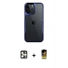 MARSİLYAN™- iPhone 16 Pro Max Kılıf Akış Çizgi Koleksiyonu - Siyah Buffer Cam Ekran Koruyucu + PVD Metal Kamera Lens - GD