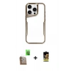 MARSİLYAN™- iPhone 16 Pro Max Kılıf Akış Çizgi Koleksiyonu - Siyah Buffer Cam Ekran Koruyucu + Raze Metal Kamera Lens - CLTM