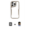 MARSİLYAN™- iPhone 16 Pro Max Kılıf Akış Çizgi Koleksiyonu - Siyah Buffer Hayalet Cam Ekran Koruyucu + PVD Metal Kamera Lens - SH