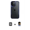 MARSİLYAN™- iPhone 16 Pro Max Kılıf Akış Çizgi Koleksiyonu - Siyah Buffer Hayalet Cam Ekran Koruyucu + PVD Metal Kamera Lens - SH