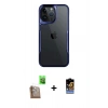 MARSİLYAN™- iPhone 16 Pro Max Kılıf Akış Çizgi Koleksiyonu - Siyah Buffer Hayalet Cam Ekran Koruyucu + Raze Metal Kamera Lens - CLTM