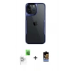MARSİLYAN™- iPhone 16 Pro Max Kılıf Akış Çizgi Koleksiyonu - Siyah Buffer Hayalet Cam Ekran Koruyucu + Raze Metal Kamera Lens - BZ