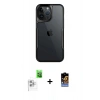 MARSİLYAN™- iPhone 16 Pro Max Kılıf Akış Çizgi Koleksiyonu - Siyah Buffer Hayalet Cam Ekran Koruyucu + Raze Metal Kamera Lens - BZ