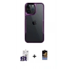 MARSİLYAN™- iPhone 16 Pro Max Kılıf Akış Çizgi Koleksiyonu - Siyah Buffer Hayalet Cam Ekran Koruyucu + Bilvis Titan Kamera Lens - TMGI
