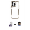 MARSİLYAN™- iPhone 16 Pro Max Kılıf Akış Çizgi Koleksiyonu - Siyah Buffer Hayalet Cam Ekran Koruyucu + Bilvis Titan Kamera Lens - TMGI