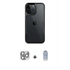 MARSİLYAN™- iPhone 16 Pro Max Kılıf Akış Çizgi Koleksiyonu - Siyah Joko Magic 5D Cam + Pers Alüminyum Kamera Lens - GI