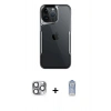 MARSİLYAN™- iPhone 16 Pro Max Kılıf Akış Çizgi Koleksiyonu - Siyah Joko Magic 5D Cam + Pers Alüminyum Kamera Lens - GI
