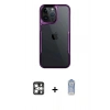 MARSİLYAN™- iPhone 16 Pro Max Kılıf Akış Çizgi Koleksiyonu - Siyah Joko Magic 5D Cam + PVD Metal Kamera Lens - GS