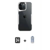 MARSİLYAN™- iPhone 16 Pro Max Kılıf Akış Çizgi Koleksiyonu - Siyah Joko Magic 5D Cam + PVD Metal Kamera Lens - SH