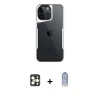 MARSİLYAN™- iPhone 16 Pro Max Kılıf Akış Çizgi Koleksiyonu - Siyah Joko Magic 5D Cam + PVD Metal Kamera Lens - GD