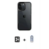 MARSİLYAN™- iPhone 16 Pro Max Kılıf Akış Çizgi Koleksiyonu - Siyah Joko Magic 5D Cam + PVD Metal Kamera Lens - SH