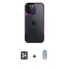 MARSİLYAN™- iPhone 16 Pro Max Kılıf Akış Çizgi Koleksiyonu - Siyah Joko Magic 5D Cam + PVD Metal Kamera Lens - SH