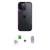 MARSİLYAN™- iPhone 16 Pro Max Kılıf Akış Çizgi Koleksiyonu - Siyah Joko Magic 5D Cam + Raze Metal Kamera Lens - BZ