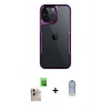 MARSİLYAN™- iPhone 16 Pro Max Kılıf Akış Çizgi Koleksiyonu - Siyah Joko Magic 5D Cam + Raze Metal Kamera Lens - NLGY