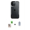 MARSİLYAN™- iPhone 16 Pro Max Kılıf Akış Çizgi Koleksiyonu - Siyah Joko Magic 5D Cam + Raze Metal Kamera Lens - NLGY