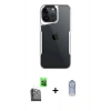 MARSİLYAN™- iPhone 16 Pro Max Kılıf Akış Çizgi Koleksiyonu - Siyah Joko Magic 5D Cam + Raze Metal Kamera Lens - SH
