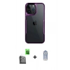 MARSİLYAN™- iPhone 16 Pro Max Kılıf Akış Çizgi Koleksiyonu - Siyah Joko Magic 5D Cam + Raze Metal Kamera Lens - SH