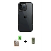 MARSİLYAN™- iPhone 16 Pro Max Kılıf Akış Çizgi Koleksiyonu - Siyah Joko Magic 5D Hayalet Cam + Çöl Titanyum Raze Metal Kamera Lens