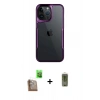 MARSİLYAN™- iPhone 16 Pro Max Kılıf Akış Çizgi Koleksiyonu - Siyah Joko Magic 5D Hayalet Cam + Çöl Titanyum Raze Metal Kamera Lens