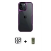 MARSİLYAN™- iPhone 16 Pro Max Kılıf Akış Çizgi Koleksiyonu - Siyah Joko Magic 5D Hayalet Cam + Pers Alüminyum Kamera Lens - GI