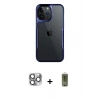 MARSİLYAN™- iPhone 16 Pro Max Kılıf Akış Çizgi Koleksiyonu - Siyah Joko Magic 5D Hayalet Cam + Pers Alüminyum Kamera Lens - GI