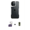 MARSİLYAN™- iPhone 16 Pro Max Kılıf Akış Çizgi Koleksiyonu - Siyah Joko Magic 5D Hayalet Cam + Bilvis Titan Kamera Lens - GS