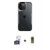 MARSİLYAN™- iPhone 16 Pro Max Kılıf Akış Çizgi Koleksiyonu - Siyah Joko Magic 5D Hayalet Cam + Bilvis Titan Kamera Lens - GS