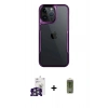 MARSİLYAN™- iPhone 16 Pro Max Kılıf Akış Çizgi Koleksiyonu - Siyah Joko Magic 5D Hayalet Cam + Bilvis Titan Kamera Lens - GS