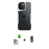 MARSİLYAN™- iPhone 16 Pro Max Kılıf Akış Çizgi Koleksiyonu - Siyah Joko Magic 5D Hayalet Cam + Raze Metal Kamera Lens - NLGY
