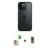MARSİLYAN™- iPhone 16 Pro Max Kılıf Akış Çizgi Koleksiyonu - Siyah Joko Magic 5D Hayalet Cam + Raze Metal Kamera Lens - NLGY
