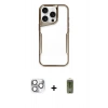 MARSİLYAN™- iPhone 16 Pro Max Kılıf Akış Çizgi Koleksiyonu - Siyah Joko Magic 5D Hayalet Cam + Pers Alüminyum Kamera Lens - GS