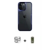 MARSİLYAN™- iPhone 16 Pro Max Kılıf Akış Çizgi Koleksiyonu - Siyah Joko Magic 5D Hayalet Cam + Pers Alüminyum Kamera Lens - GS