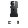 MARSİLYAN™- iPhone 16 Pro Max Kılıf Akış Çizgi Koleksiyonu - Siyah Joko Magic 5D Hayalet Cam + PVD Metal Kamera Lens - SH