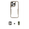 MARSİLYAN™- iPhone 16 Pro Max Kılıf Akış Çizgi Koleksiyonu - Siyah Joko Magic 5D Hayalet Cam + PVD Metal Kamera Lens - GD