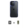 MARSİLYAN™- iPhone 16 Pro Max Kılıf Akış Çizgi Koleksiyonu - Siyah Joko Magic 5D Hayalet Cam + PVD Metal Kamera Lens - SH
