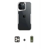 MARSİLYAN™- iPhone 16 Pro Max Kılıf Akış Çizgi Koleksiyonu - Siyah Joko Magic 5D Hayalet Cam + PVD Metal Kamera Lens - GD