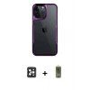 MARSİLYAN™- iPhone 16 Pro Max Kılıf Akış Çizgi Koleksiyonu - Siyah Joko Magic 5D Hayalet Cam + PVD Metal Kamera Lens - SH