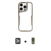 MARSİLYAN™- iPhone 16 Pro Max Kılıf Akış Çizgi Koleksiyonu - Siyah Joko Magic 5D Hayalet Cam + PVD Metal Kamera Lens - SH