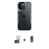 MARSİLYAN™- iPhone 16 Pro Max Kılıf Akış Çizgi Koleksiyonu - Siyah Joko Magic 5D Hayalet Cam + Bilvis Titan Kamera Lens - TMGI