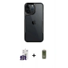 MARSİLYAN™- iPhone 16 Pro Max Kılıf Akış Çizgi Koleksiyonu - Siyah Joko Magic 5D Hayalet Cam + Bilvis Titan Kamera Lens - TMGI