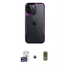 MARSİLYAN™- iPhone 16 Pro Max Kılıf Akış Çizgi Koleksiyonu - Siyah Joko Magic 5D Hayalet Cam + Bilvis Titan Kamera Lens - TMGI