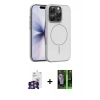 MARSİLYAN™- iPhone 16 Pro Max Kılıf Atlas Asil Prime - Şeffaf 360 Full Body Arka Koruyucu + Bilvis Titan Kamera Lens - GS