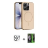 MARSİLYAN™- iPhone 16 Pro Max Kılıf Atlas Asil Prime - Şeffaf 360 Full Body Arka Koruyucu + Pers Alüminyum Kamera Lens - GS