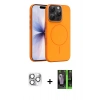 MARSİLYAN™- iPhone 16 Pro Max Kılıf Atlas Asil Prime - Şeffaf 360 Full Body Arka Koruyucu + Pers Alüminyum Kamera Lens - GS