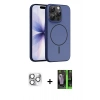 MARSİLYAN™- iPhone 16 Pro Max Kılıf Atlas Asil Prime - Şeffaf 360 Full Body Arka Koruyucu + Pers Alüminyum Kamera Lens - GS
