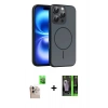 MARSİLYAN™- iPhone 16 Pro Max Kılıf Atlas Asil Prime - Şeffaf 360 Full Body Arka Koruyucu + Raze Metal Kamera Lens - NLGY