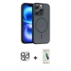 MARSİLYAN™- iPhone 16 Pro Max Kılıf Atlas Asil Prime - Şeffaf Pasifik Cam Ekran Koruyucu + Pers Alüminyum Kamera Lens - GI