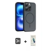 MARSİLYAN™- iPhone 16 Pro Max Kılıf Atlas Asil Prime - Şeffaf Pasifik Cam Ekran Koruyucu + PVD Metal Kamera Lens - SH